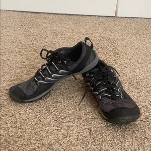 Merrell Barefoot Trail Glove Black and Gray Athletic Shoes